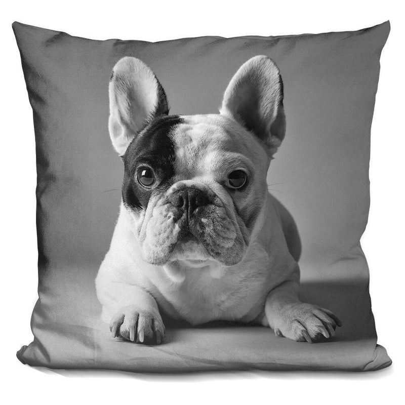 Manny The Frenchie Manny Portrait Throw Pillow