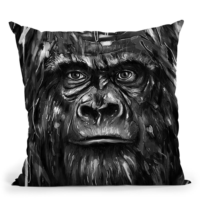 Silverback Throw Pillow By Nicebleed