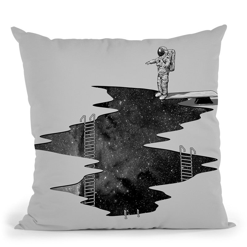 Space Diving Square Throw Pillow By Nicebleed