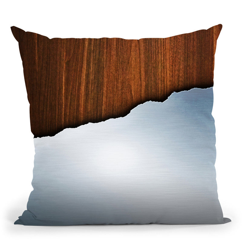 Wooden Brushed Metal Throw Pillow By Niklas Gustafson