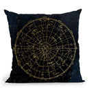 Vintage Star Map Navy And Gold Ii Throw Pillow By Nature Magick