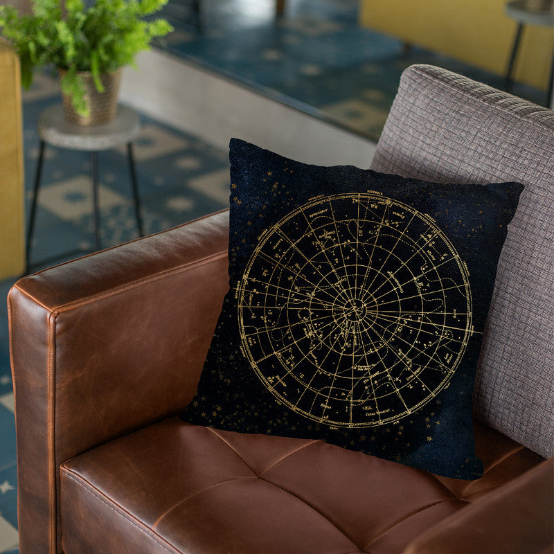 Vintage Star Map Navy And Gold Ii Throw Pillow By Nature Magick