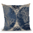 Vintage World Map Navy And White Gold Throw Pillow By Nature Magick