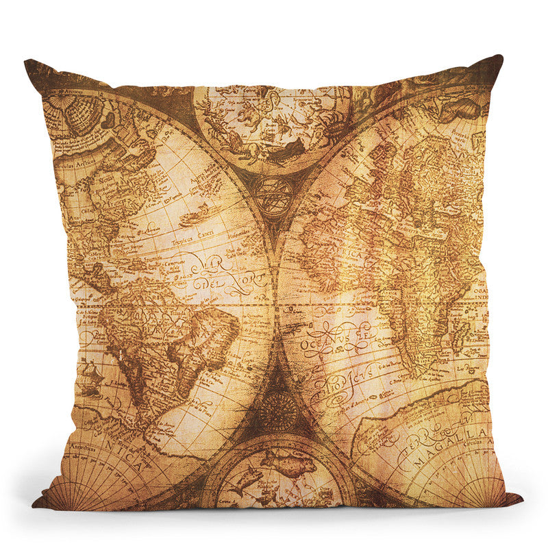 Vintage World Map Ii Throw Pillow By Nature Magick