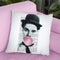Charlie Chaplin With Bubble Gum Throw Pillow By Not Much To Say
