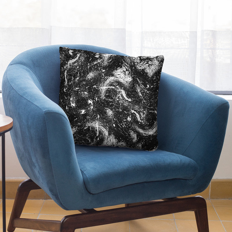 Abstract Dripping Painting Black White Throw Pillow By Ninola Design