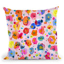 Bohemian Naive Flowers Pink Throw Pillow By Ninola Design