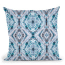 Boho Shibori Blue Throw Pillow By Ninola Design