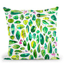 Botanical Green Plants Leaves Throw Pillow By Ninola Design