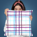 Checks Squares Watercolor Blue Throw Pillow By Ninola Design