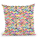 Chevron Stripes Multicolored Throw Pillow By Ninola Design