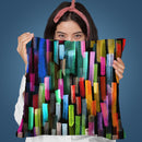 Colorful Brushstrokes Black Throw Pillow By Ninola Design