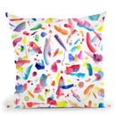 Colorful Watercolor Brushstrokes Summer Throw Pillow By Ninola Design