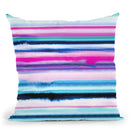 Degrade Stripes Watercolor Pink Blue Throw Pillow By Ninola Design