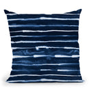 Electric Ink Stripes Navy Throw Pillow By Ninola Design