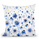 Ink Blue Flowers Degraded Throw Pillow By Ninola Design