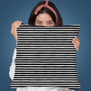 Marker Stripes Black Throw Pillow By Ninola Design
