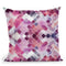Moody Geometry Squares Pink White Throw Pillow By Ninola Design