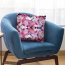 Moody Geometry Squares Pink White Throw Pillow By Ninola Design