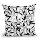 Rectangular Confetti Black White Throw Pillow By Ninola Design