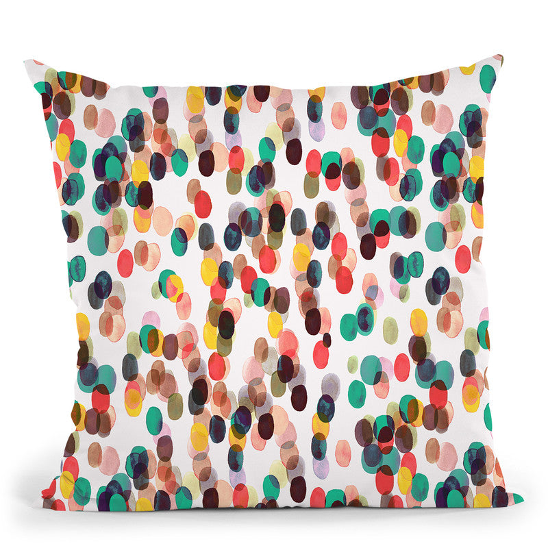Relaxing Tropical Dots Red Green Yellow Throw Pillow By Ninola Design