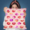 Sweet Love Kisses Pink Lips Throw Pillow By Ninola Design