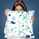 Terrazzo Colorful Green Blue Throw Pillow By Ninola Design