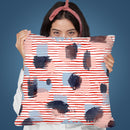 Watercolor Stains Stripes Red Throw Pillow By Ninola Design