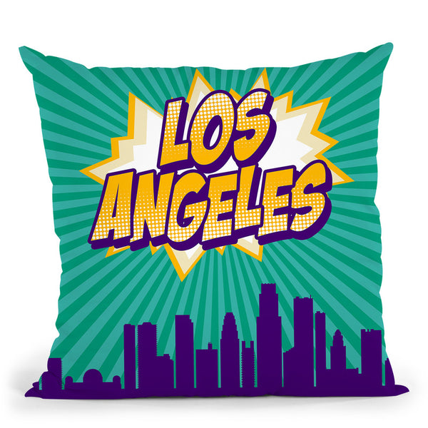 Los Angeles Throw Pillow By Octavian Mielu