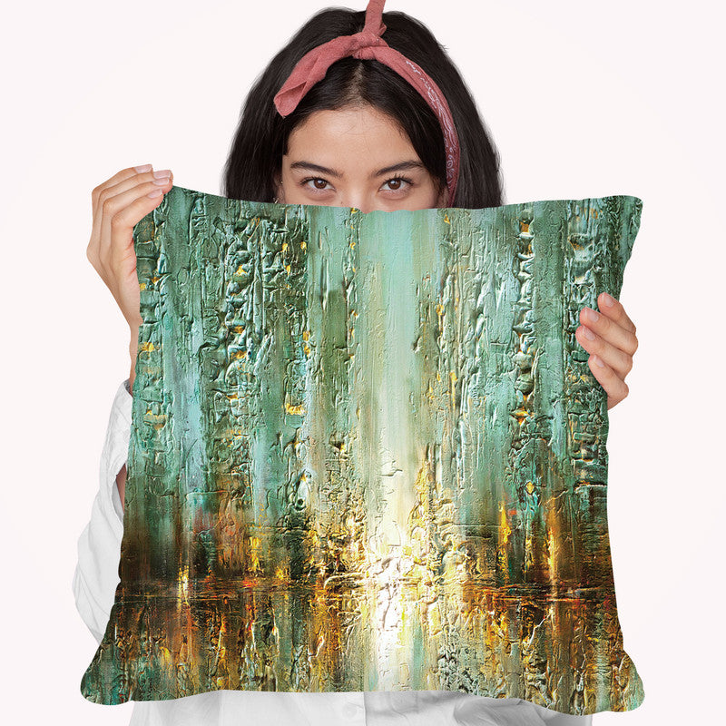 Walking In The Rain Throw Pillow By Osnat Tzadok