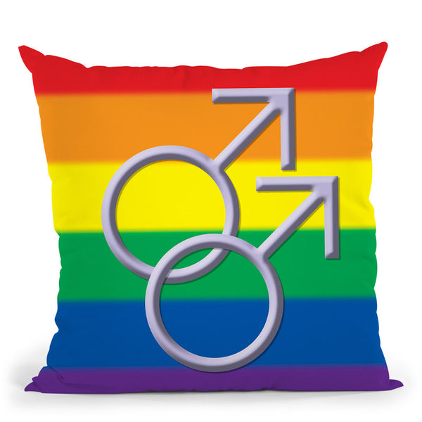 Guy Sign Gay Pride I Throw Pillow By Pride Designs - by all about vibe