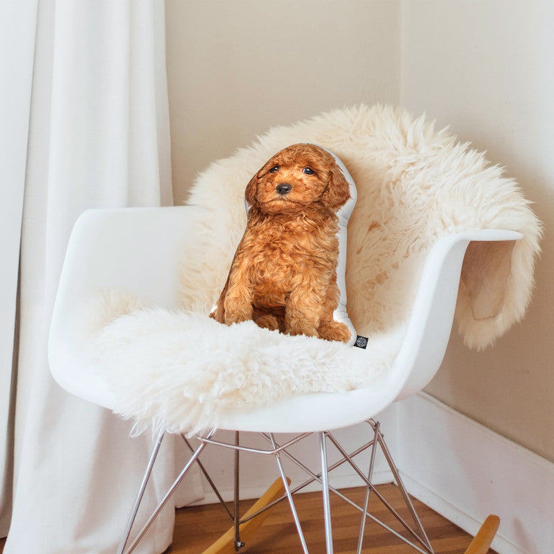 Poodle Peach Throw Pillow By All About Vibe
