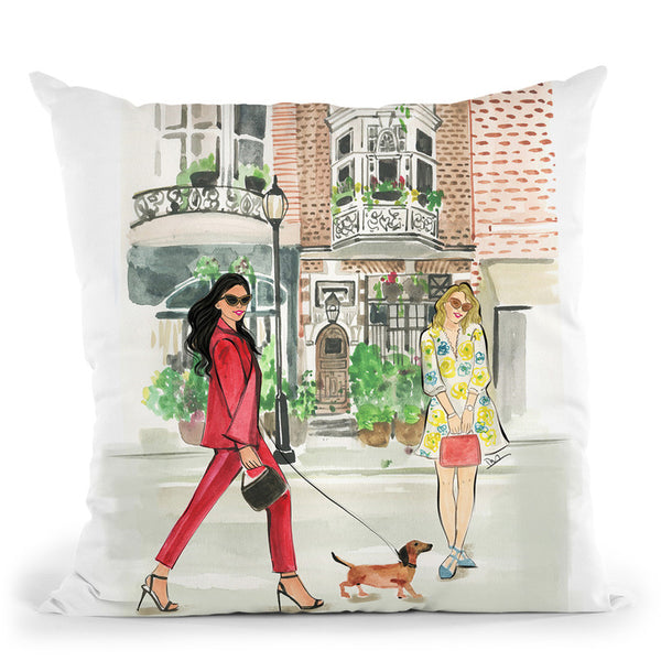 City Walk In The Spring Throw Pillow By Rongrong