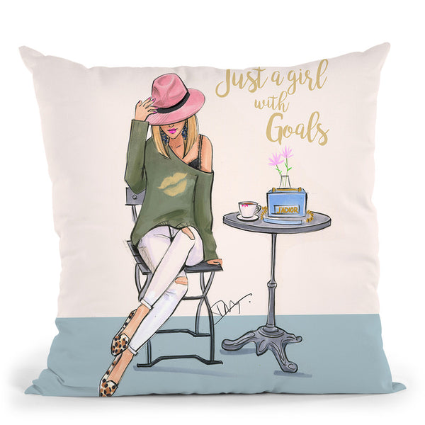 A Girl With Goals Throw Pillow By Rongrong