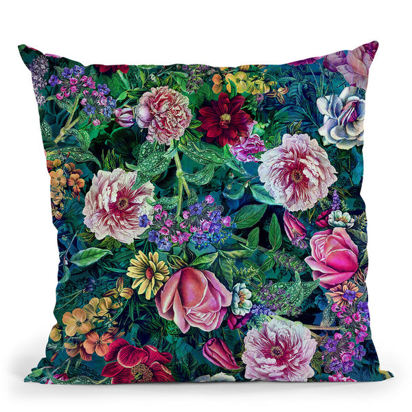 Botanical Flowers Ii Throw Pillow By Riza Peker 