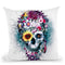 Skull Blue Throw Pillow By Riza Peker 