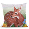 Deer In Flower Field Throw Pillow By Sally B