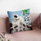 English Bull Terrrier With Plant Throw Pillow By Sally B