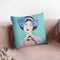 Woman With Bird And Cherry Throw Pillow By Sally B