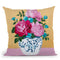 Chinoiserie Vase And Peony Throw Pillow By Sally B