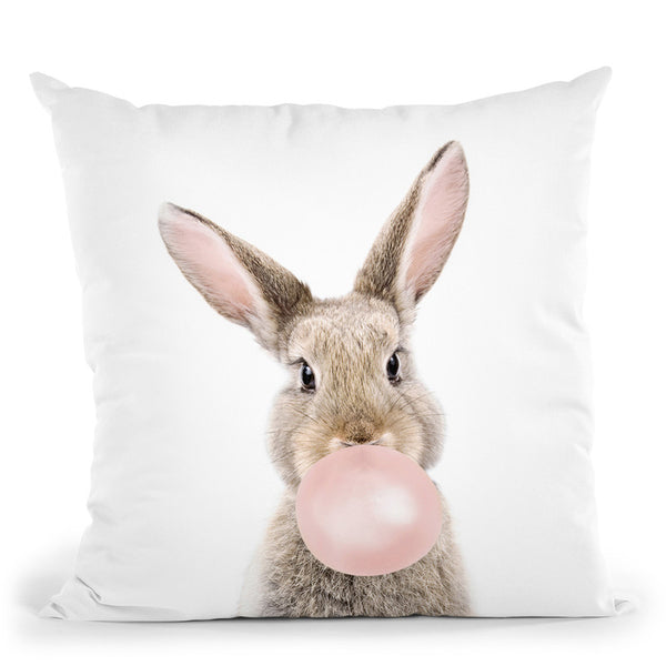Bubble Gum Bunny Throw Pillow By Sisi And Seb