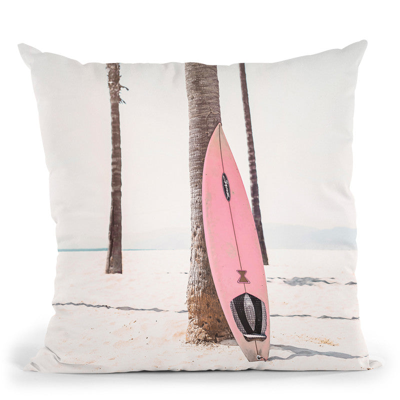 Pink Surf Throw Pillow By Sisi And Seb