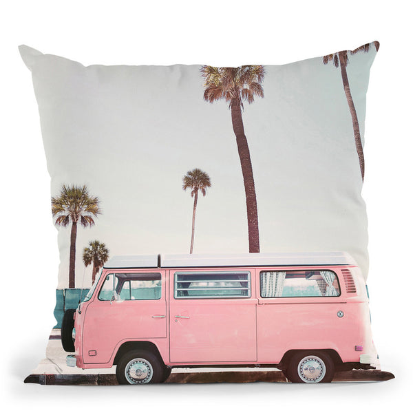 Pink Van Throw Pillow By Sisi And Seb