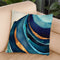 Abstract Blue And Gold Throw Pillow By Spacefrog Designs