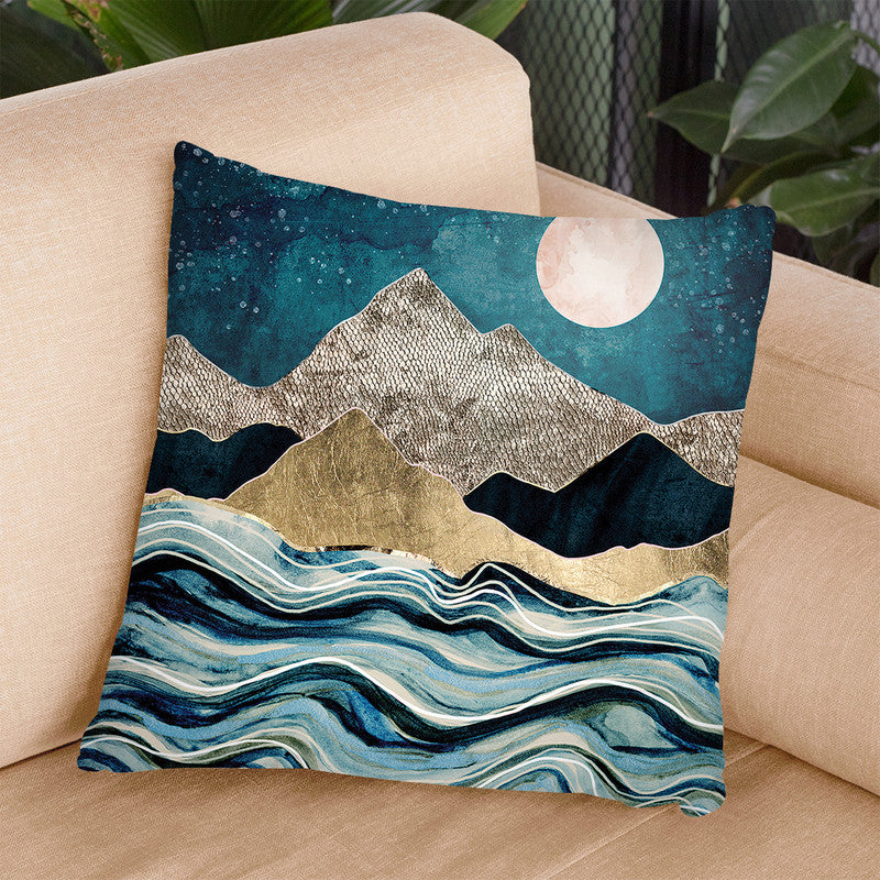Indigo Sea Throw Pillow By Spacefrog Designs