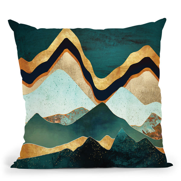 Velvet Copper Mountains Throw Pillow By Spacefrog Designs