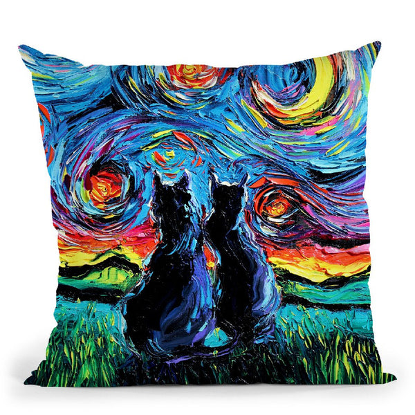 Cats Throw Pillow by Aja Trier