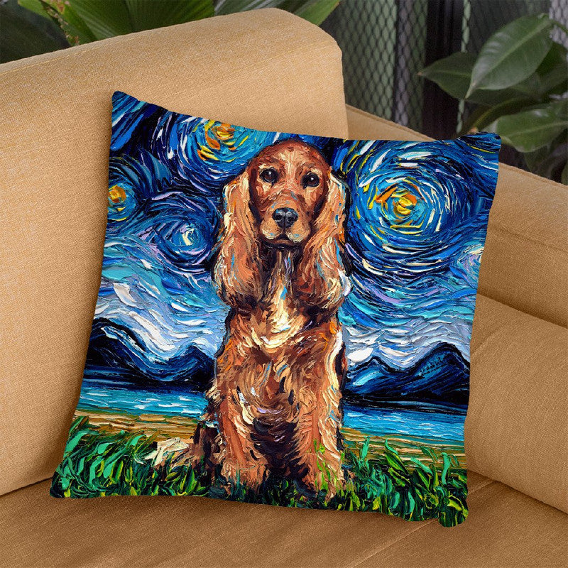 Cockerspaniel Red Throw Pillow by Aja Trier