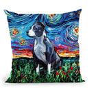 Pit Bull Throw Pillow by Aja Trier