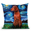 Redbone Coonhound Throw Pillow by Aja Trier